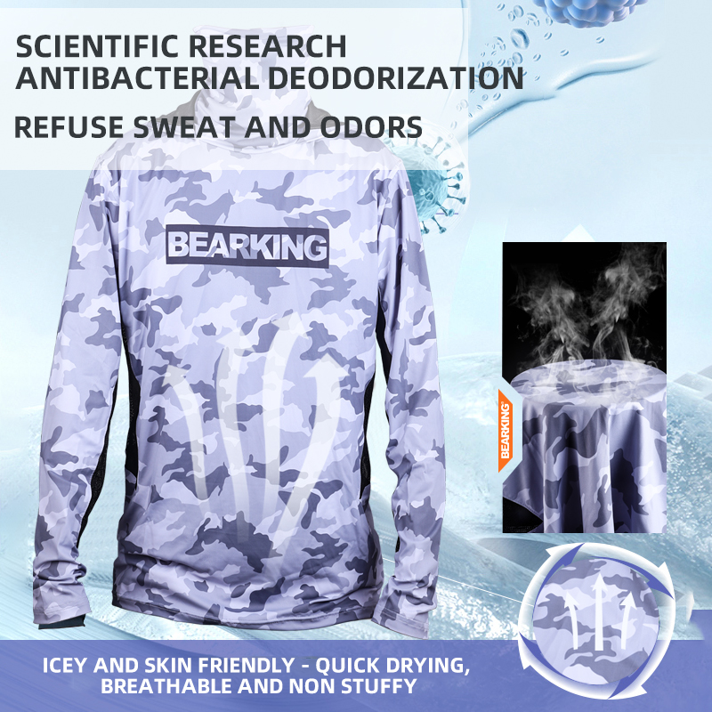 BEARKING NEW long-sleeved fishing shirt breathable and quick-drying outdoor men's fishing clothes/motocross jersey