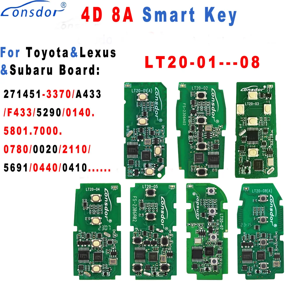 Lonsdor LT20 Smart Remote Key for Toyota for Lexus for Subaru Fob 3370 A433 F433 5290 0140 5801 0780 0020 0440 0410...