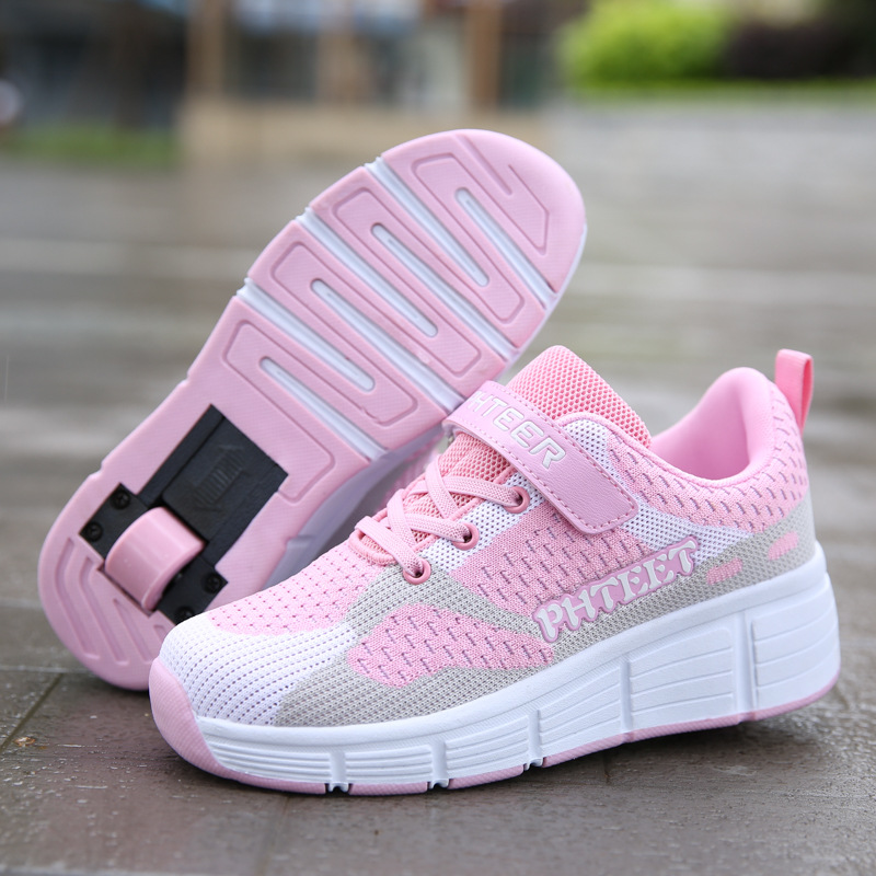 New Kids 2 Wheels Roller Skates Sneakers Shoes Skating Outdoor Blade Retractable Flying Shoes Child Girl Boys Breathable Silding