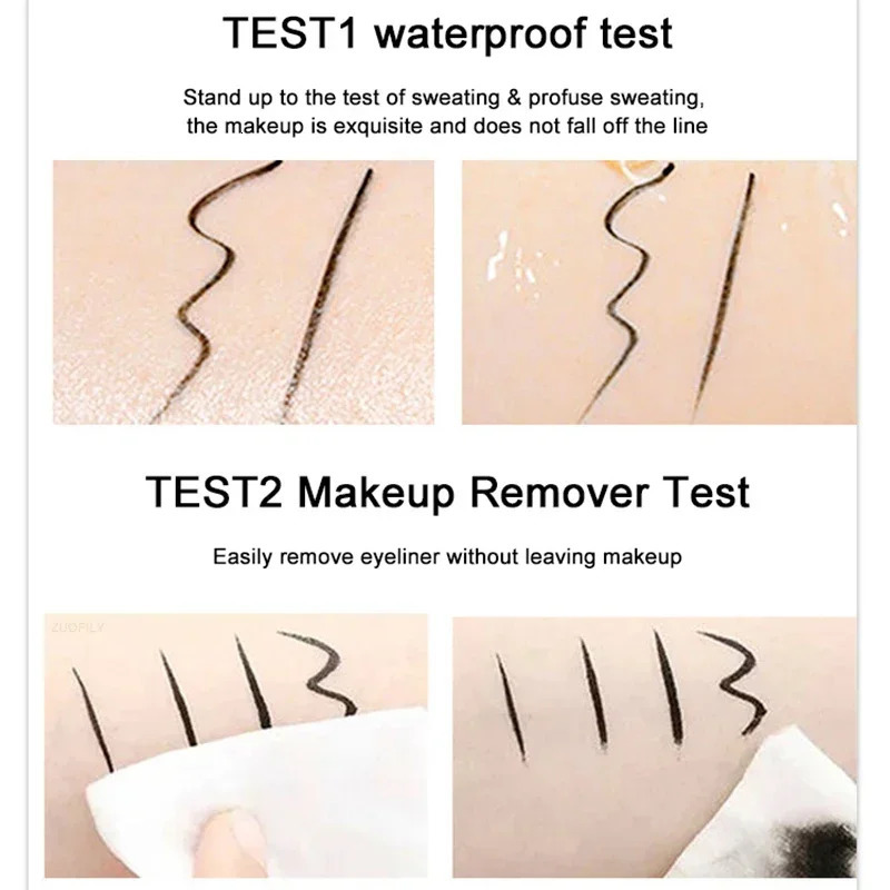 2 In1 Stamp Liquid Eyeliner Pencil Water Proof Fast Dry Double-ended Black Seal Eye Liner Pen Make Up for Women Cosmetics 240624