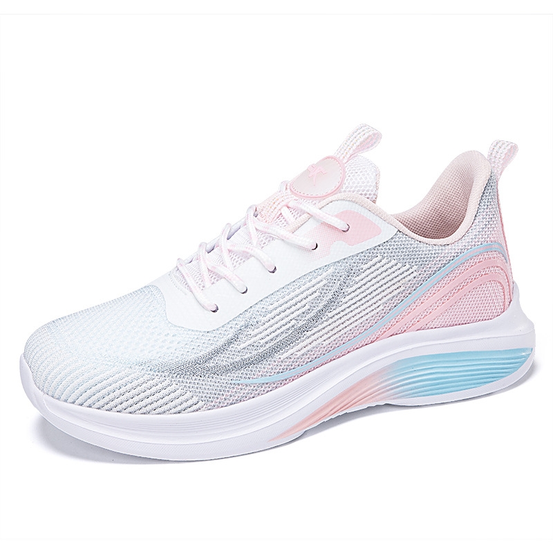 New Autumn Running Breathable Flying Women Lightweight Elastic Soft Sole Sports Students Casual Trend Women'S Shoes