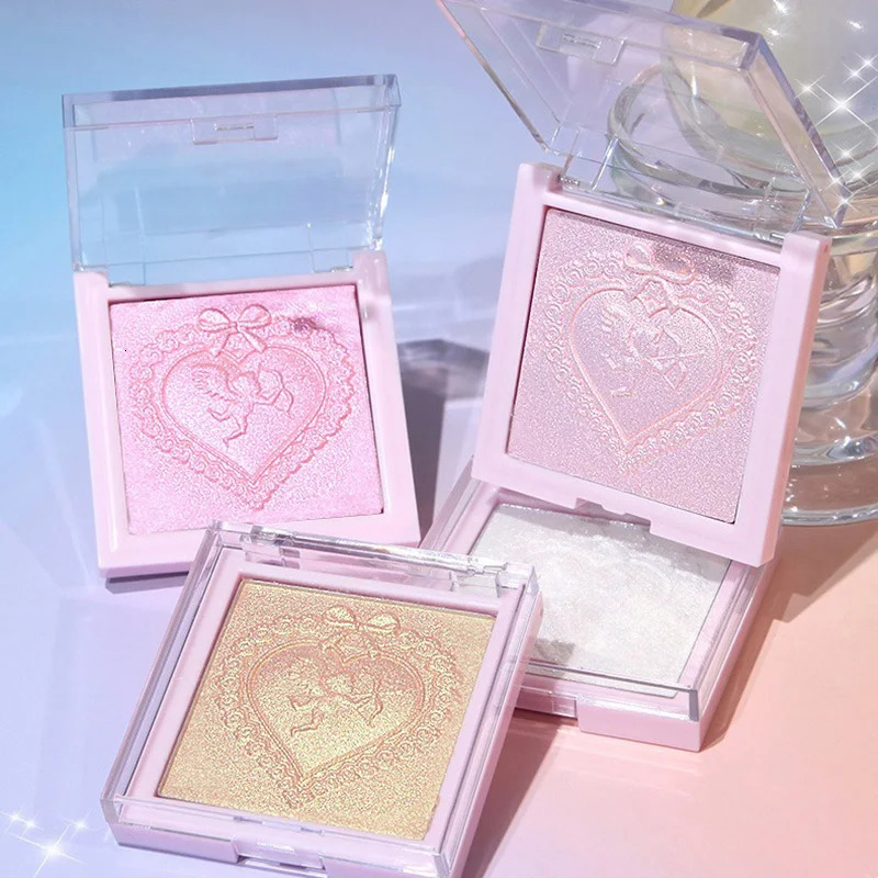 Fairy Pink Highlighters Fine Flash Party Supernatural White Contour Highlighter Palette Monochrome Highlights Powder Cosmetics 240624