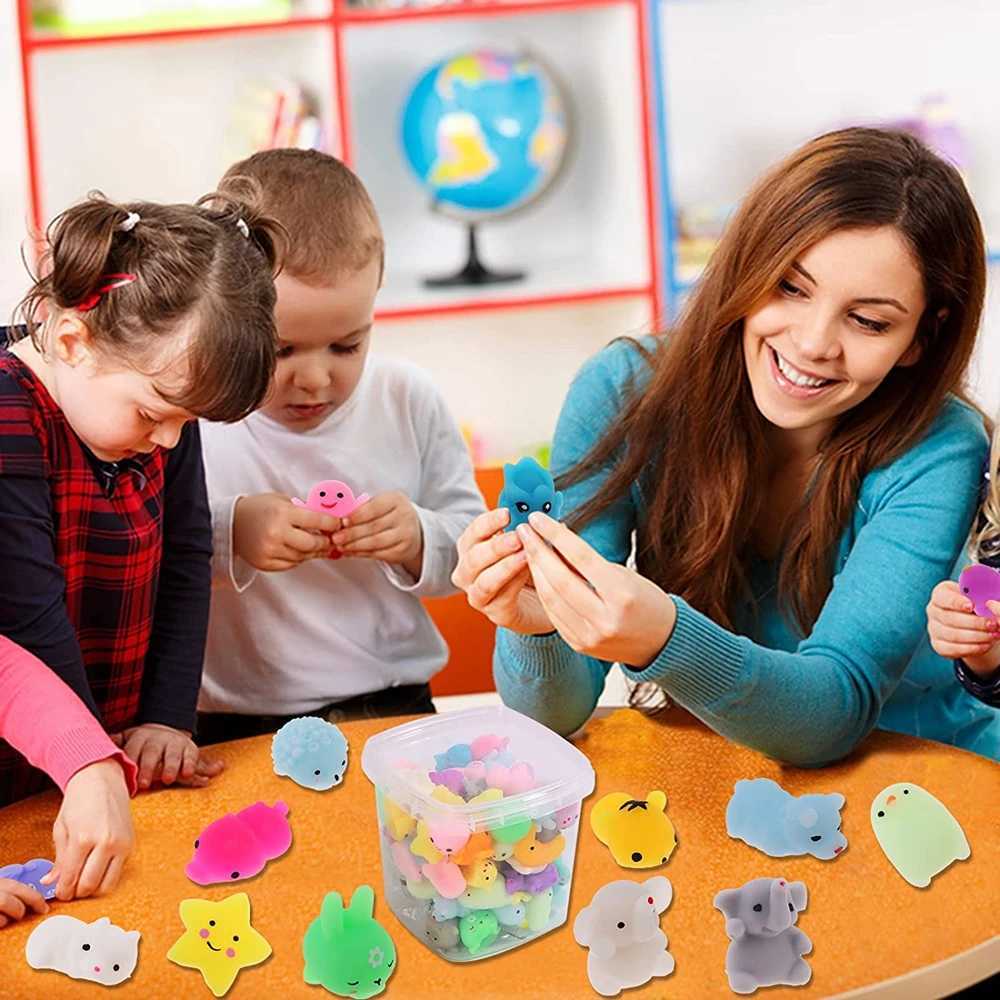 72PCS Mochi Squishy Toys Squishies Fidget Toys Kawaii Animals for Party Favors Classroom Prize Fillers Pack Bulk Gift Boys Girls