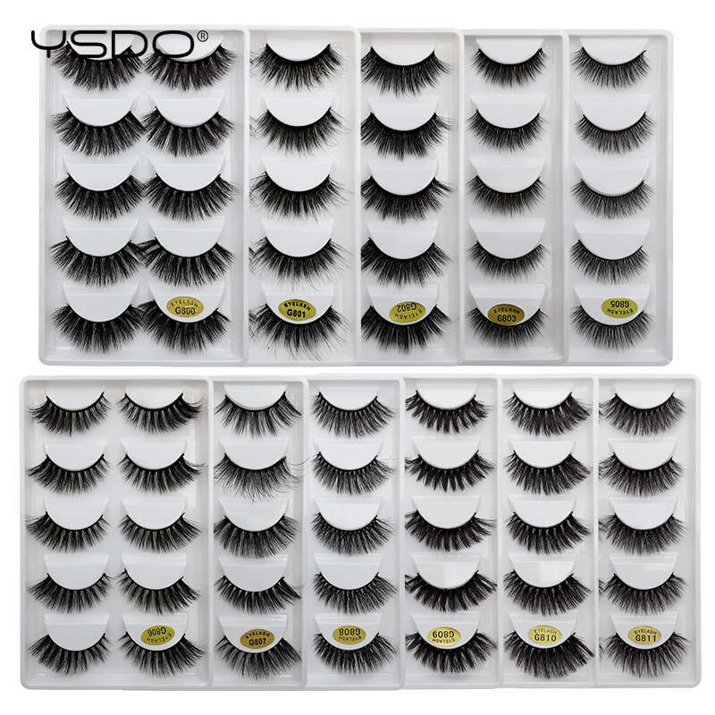 YSDO 3/5 Pairs 3D Mink Natural Hair False EyeLashes Long 100% Dramatic Eye MakeupFake Fluffy Cilios Lashes G803