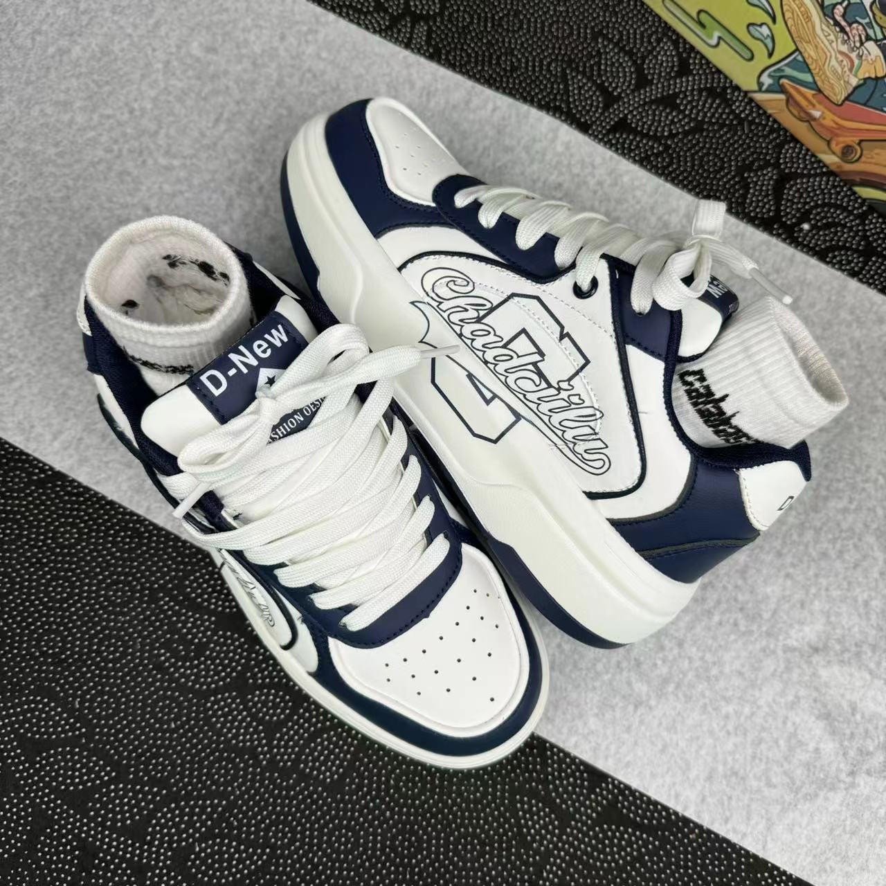 Women Ddmysports Men Trendy Casual Low Top Thick Sole New Design Sense White Versatile Athleisure Shoes Black Free Shipping Outdoor