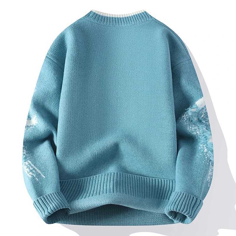 Men's Sweaters Korean Style Mens Hole Decoration Knitted Sweater/Male Slim Fit High Quality Long Slve Pullover Man Casual Sweater 4XL-M Y240622TD