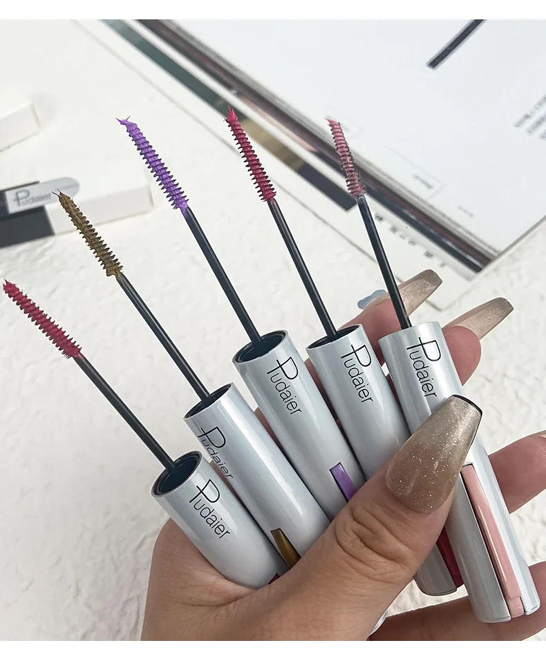 Colorful Eyelash Mascara EyeLashes Extension Curling Lengthen White Green Blue Cosplay Makeup Glitter Mascara 240625