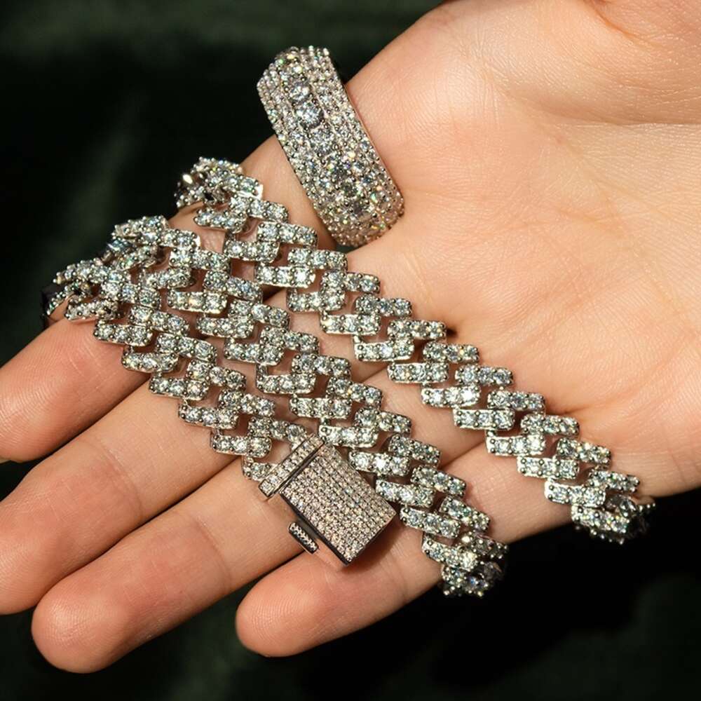 Personal Custom Hip Hop Jewelry Sterg Sier 10mm Iced Out Vvs Cuban k Moissanite Chain Necklace for Men