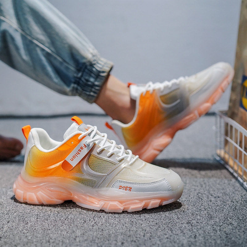 Version Ddmysports Korean Of The Trend Breathable Sports Running Academy Style Outdoor Casual Four Seasons Personality Gradient Daddy Shoes