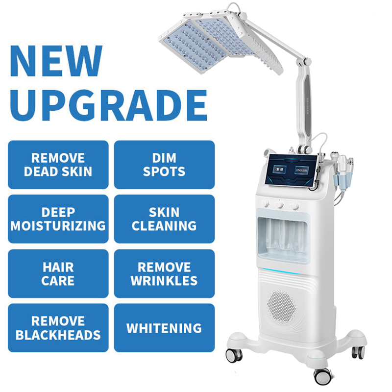 Multifunction 7 IN 1 Facial Whitening Beauty Equipment Dermabrasion Face Lift RF Cold Hammer Micro Current Facial Improve Essence Absorption Machine