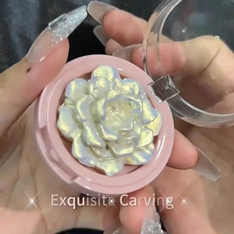 Exquisite Carving 3D Rose Highlighter Palette Cosmetic Face Contour Bronzer Shimmer Relief High Gloss Highlight Bright Makeup 240624
