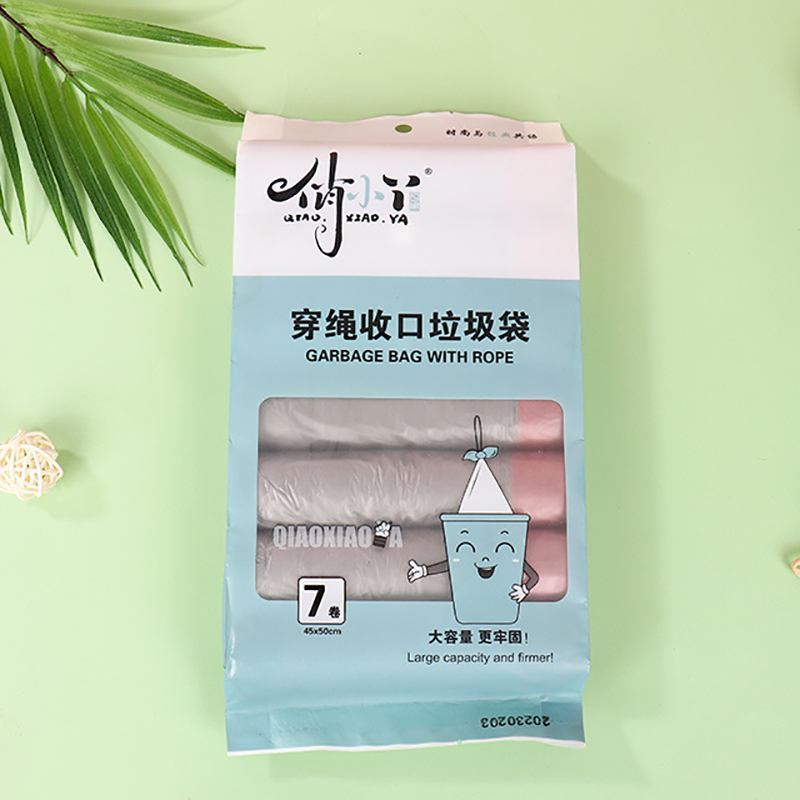 Household disposable plastic garbage bags wholesale thickened portable vest black large Trash Bags