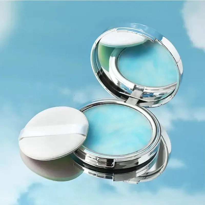 The Blue Sky Oil Control Long-lasting Powder Cake with Powder Puff Makeup Waterproof Wet and Dry Face foundation cosmetics 240624