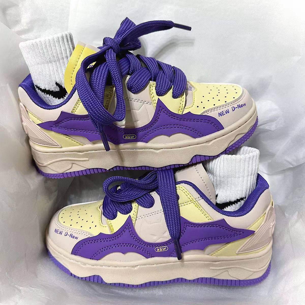 Men Women Shoes Bat Mandarin Duck Shoes Hip Hop Casual Shoes Thick Sole Shoes Blue Free shipping