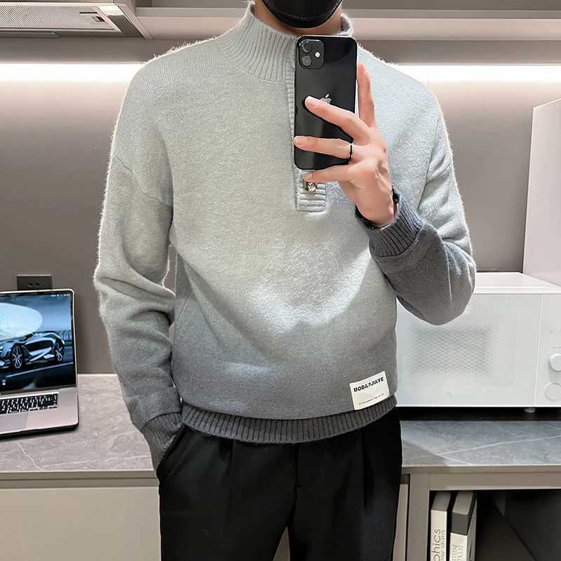 Men's Sweaters Mens High Quality Stylish Knit Sweaters/Male Slim Fit Brand Clothing Pullover Mens Gradient Single-breasted Sweaters 3XL-M Y240622