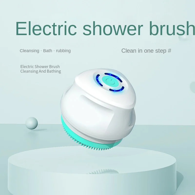 Silicone Body Scrubber Electric Shower Brush Cordless USBcharge Bath Washing Silicon Back Massage Foot Exfoliating Skin Friendly 240624