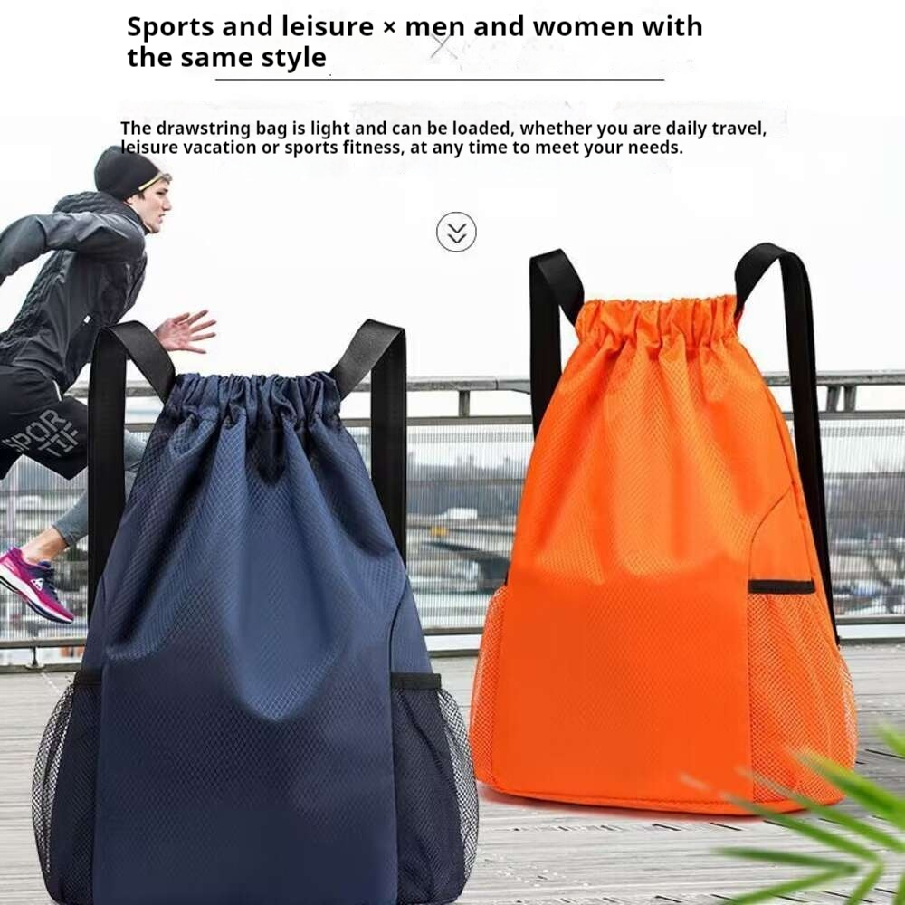 Sports, Tourism, Travel, Outdoor Fitness, Men's and Women's Versatile Leisure Strap Pocket, Drawstring Backpack H6.24#8.91