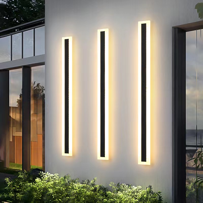 Modern IP65 Waterproof outdoor Long Strip LED wall lamp villa courtyard Wall Light Garden porch Sconce Light garage Luminaire