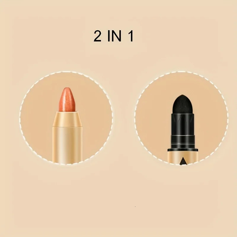 2 in 1 Pearly Eyeshadow Stick Pencil Waterproof Glitter Matte Eyeshadow Makeup High Pigmented Eyelid Under Crease Eyeshadow Pen 240624