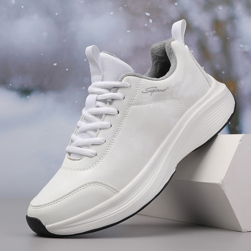 Men'S Shoes New Spring And Autumn Men'S Sports Shoes Black Light Travel Shoes Velvet Cotton Shoes Men Small White Shoes