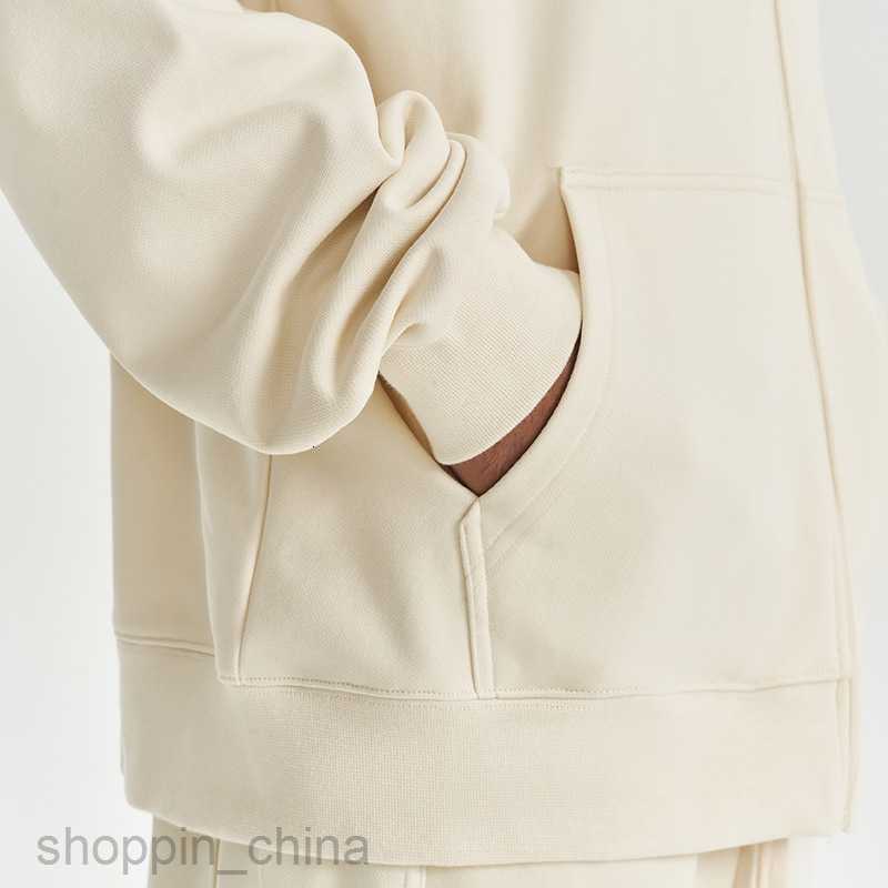 Men's Hoodies Sweatshirts Autumn/Winter New 450G Terry Loose Fashion Brand Zipper Hoodie Solid Color Casual Men Warm Coat