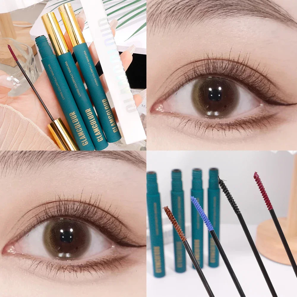 Colorful 5D Mascara Waterproof Quick Dry Not Blooming Blue Black Curling Eyelash Lengthen Long lasting Eyelash Mascara Cosmetics 240625