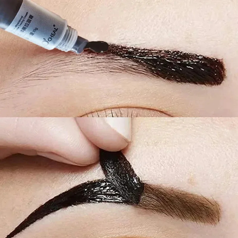 Eyebrow Gel Makeup Tearing Waterproof Long Lasting Semi-Permanent Tattoo Dye DIY Natural Brow Gel Tattoo Tint Cosmetic 4 Color 240625