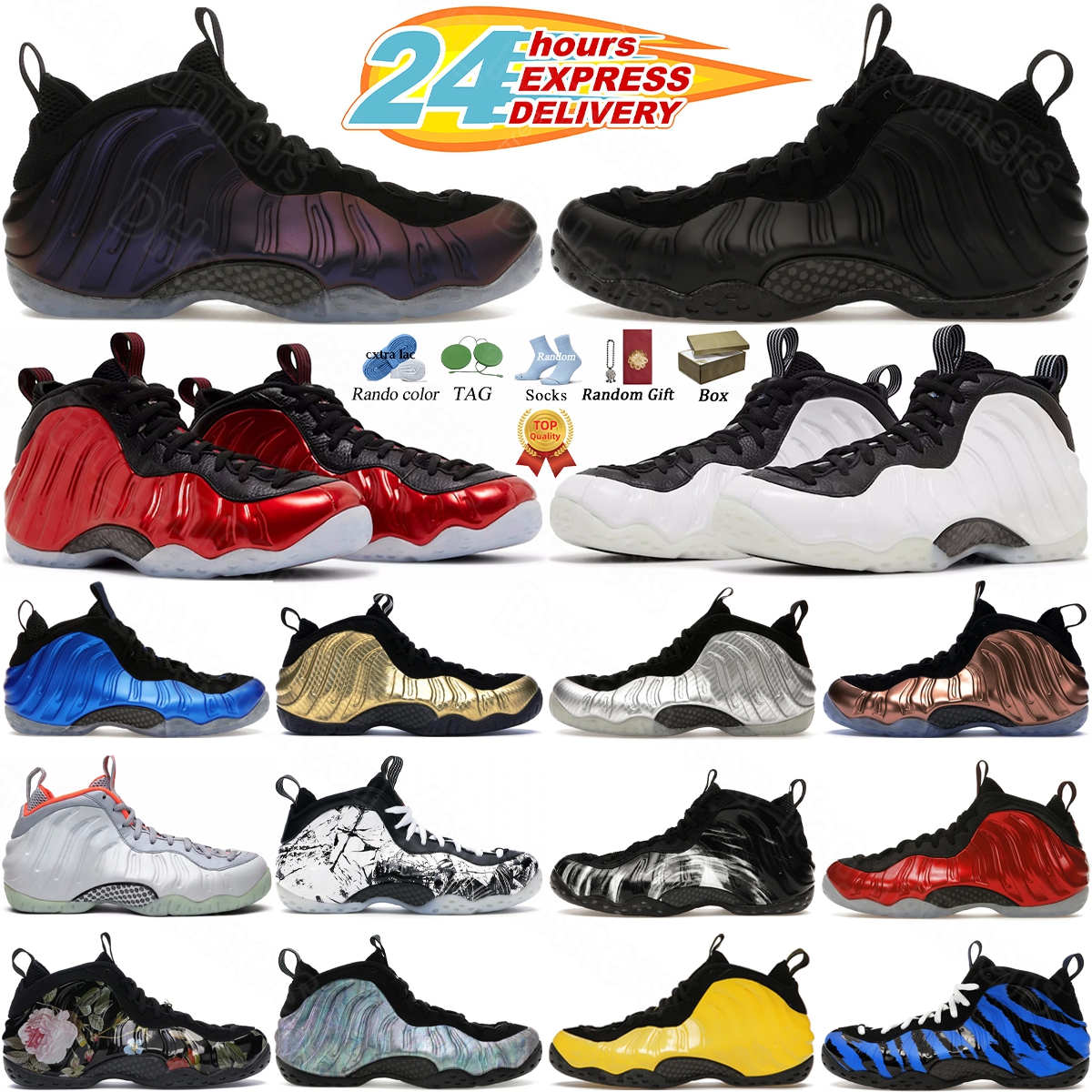 Designer Foamposits Basketball Man Shoes One Pro Sneakers Black Pink Acg Anthracite Eggplant Light Orewood Brown Penny PE Memphis Tiger Cracked Lava Mens Trainers