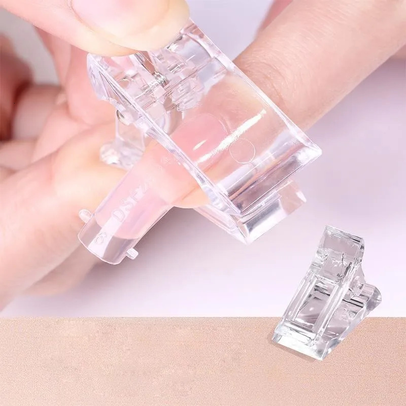 125Pcs Acrylic Nail Clip Transparent Gel Quick Building Nail Tips Clips Fingernail Extension UV Clamps Manicure Art Nail Form 240625