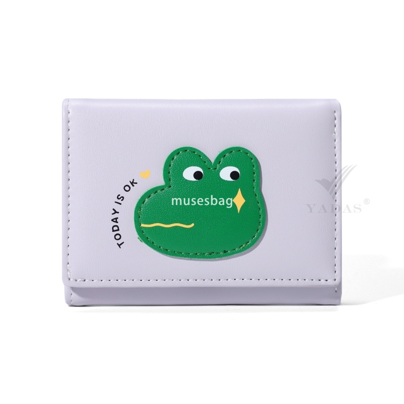 Designer Women's High end Practical Cartoon Crocodile YADAS Classic Versatile Cute Card Bag Fashionable Small PU Leather Short 30% Zero Fold Wall