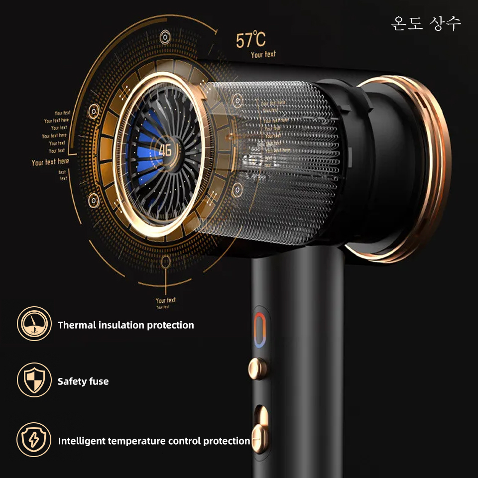 New High-Speed 2400W High-Power Negative Ion Ultra Silent Recommended Professional Dryer For Home Hair Salons F625-48