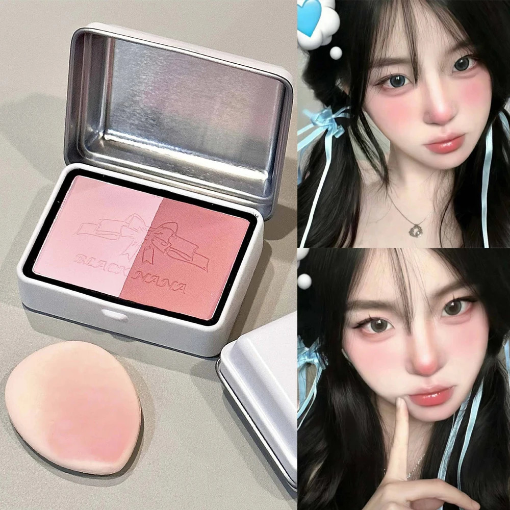 Iron Box Blusher Mineral Powder Long-lasting Natural Cheek Contour Tint Pink Color Blocking Blush Cosmetics Blush Palette 240624