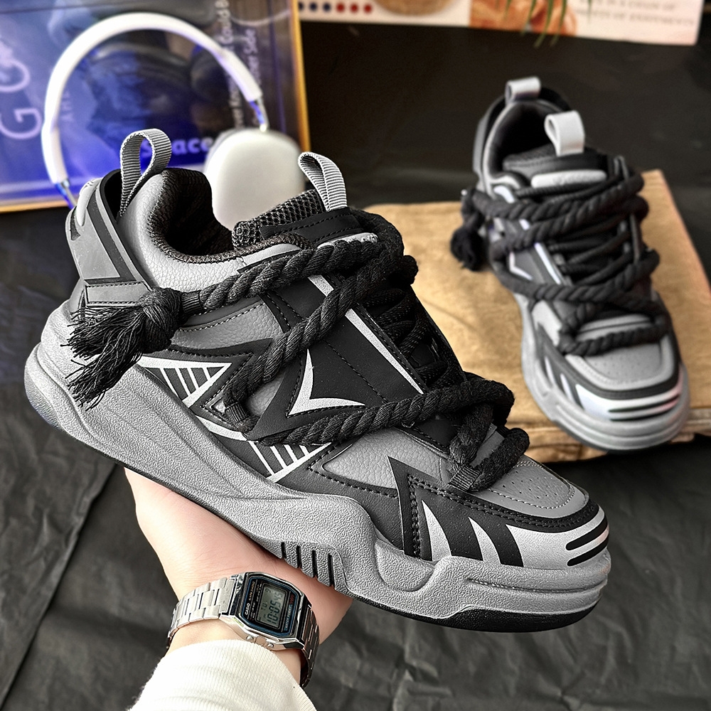 2024 new men's shoes niche design casual skateboarding shoes live models tide shoes men 323