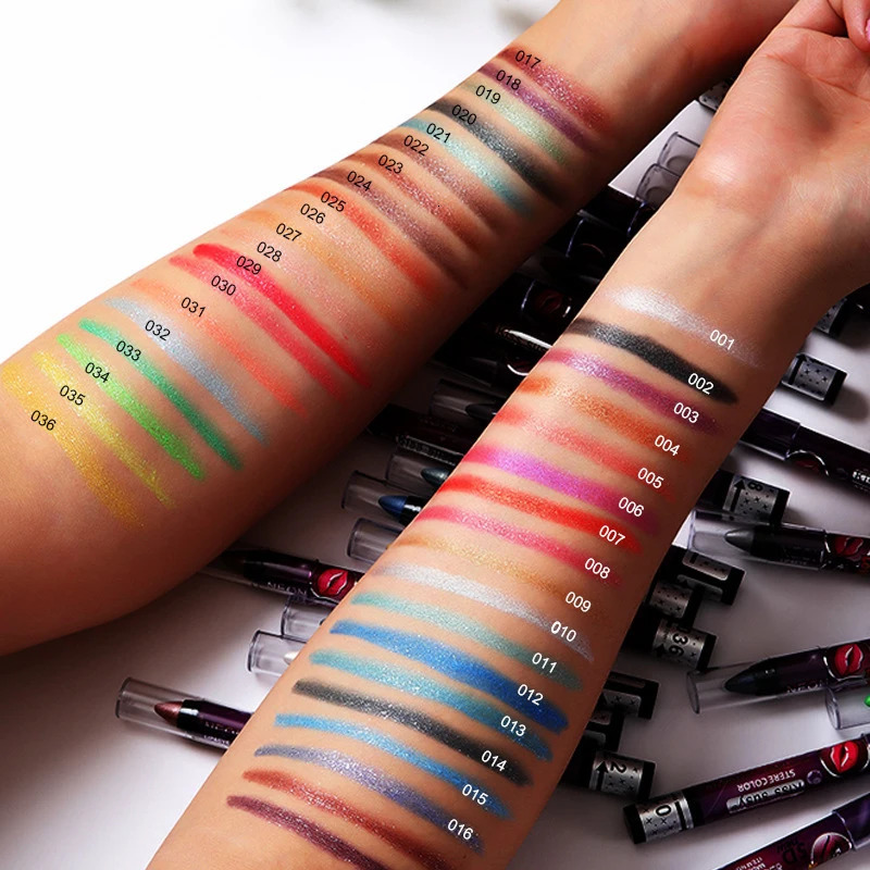 2 In 1 Glitter Eyeshadow Lipstick Pencil Stick Waterproof Pearl Silkworm Eye Shadow Pen Long-lasting Eyeshadow Make Up Cosmetic 240624