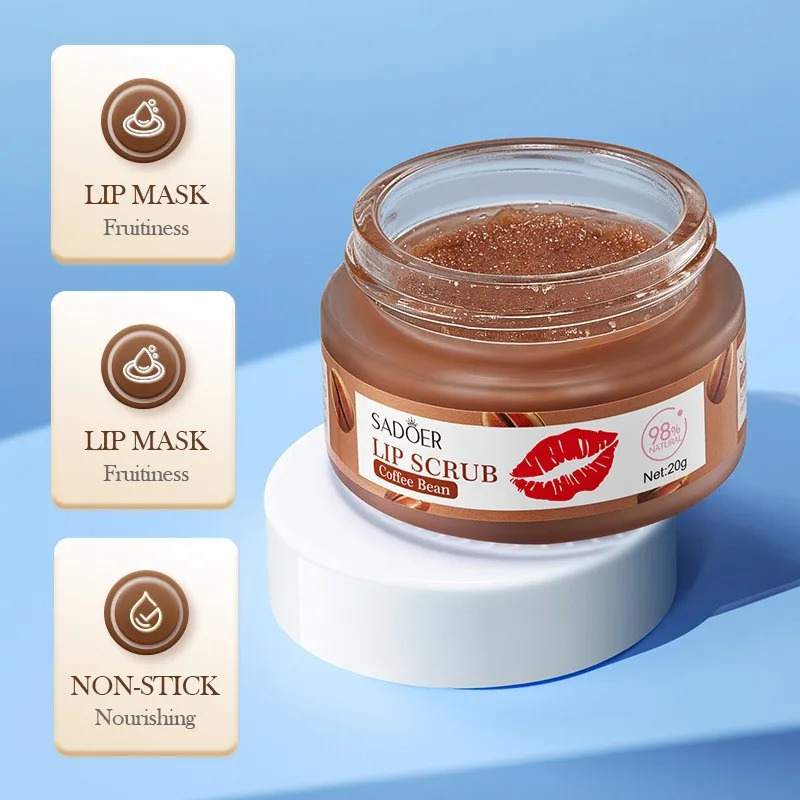SADOER Fruit Lip Scrub Cream Lips Plumper Hydrating Nourishing Avocado Orange Strawberry Lip Mask Lipstick 240624
