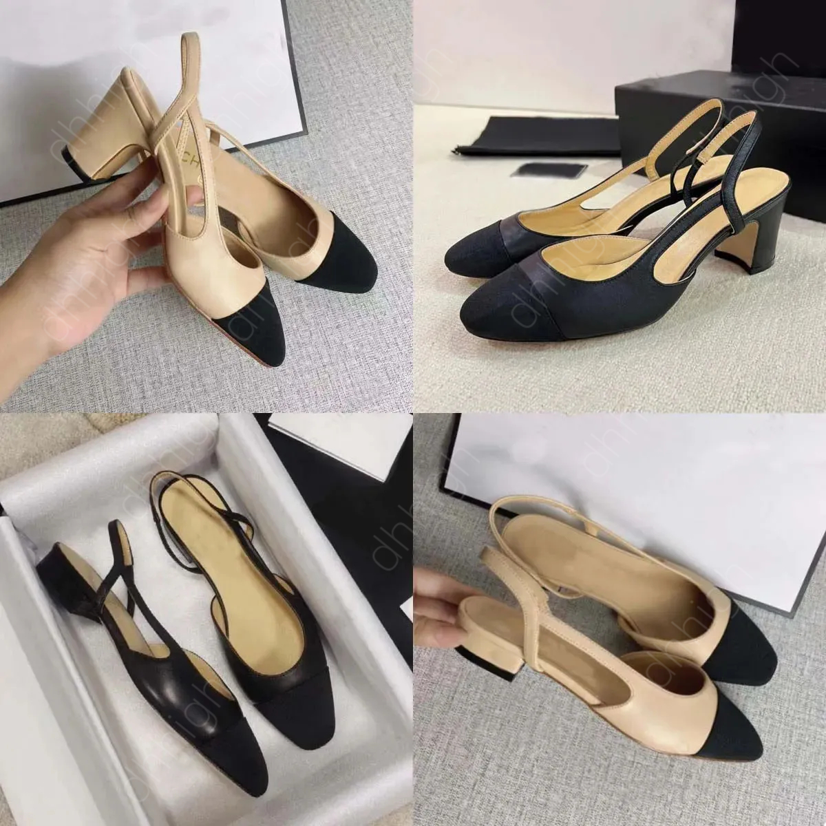 designer Dress shoes ballet flats shoes High-heeled shoes women black Flat boat shoe Luxury Lady leather Loafers Genuine Slingback
