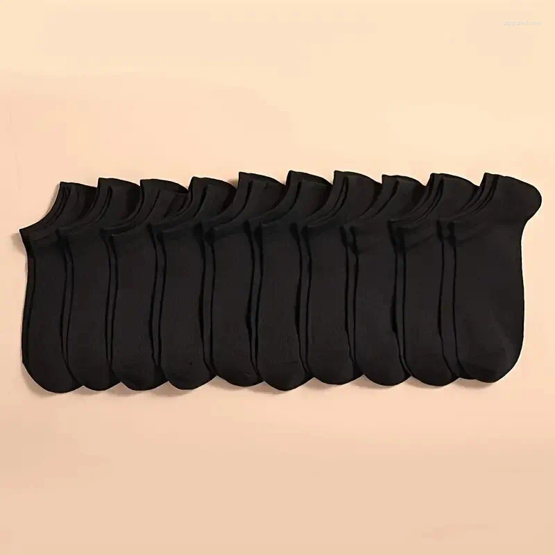 Men's Socks 10 Pairs Unisex Casual Plain Color Boat Thin Breathable Comfy Anti Odor Sweat-absorbing Low Cut Ankle For Men Women