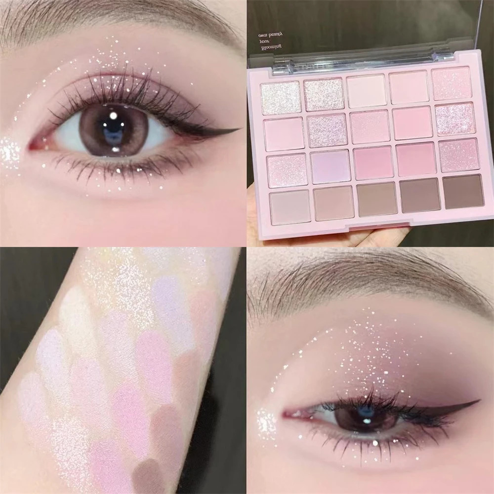 20 Colors Glitter Pink Rose Eye Shadow Palette Low Saturation Nude Matte Korean Makeup Cool and Warm Tone Brown Eyeshadow Makeup 240624