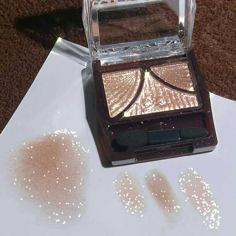 Bow Tie Pink Pearly Eyeshadow Palette Bright Matte 3 Colors Shimmer Crystal Glitter Eyeshadow Waterproof Lasting Pigment Makeup 240624