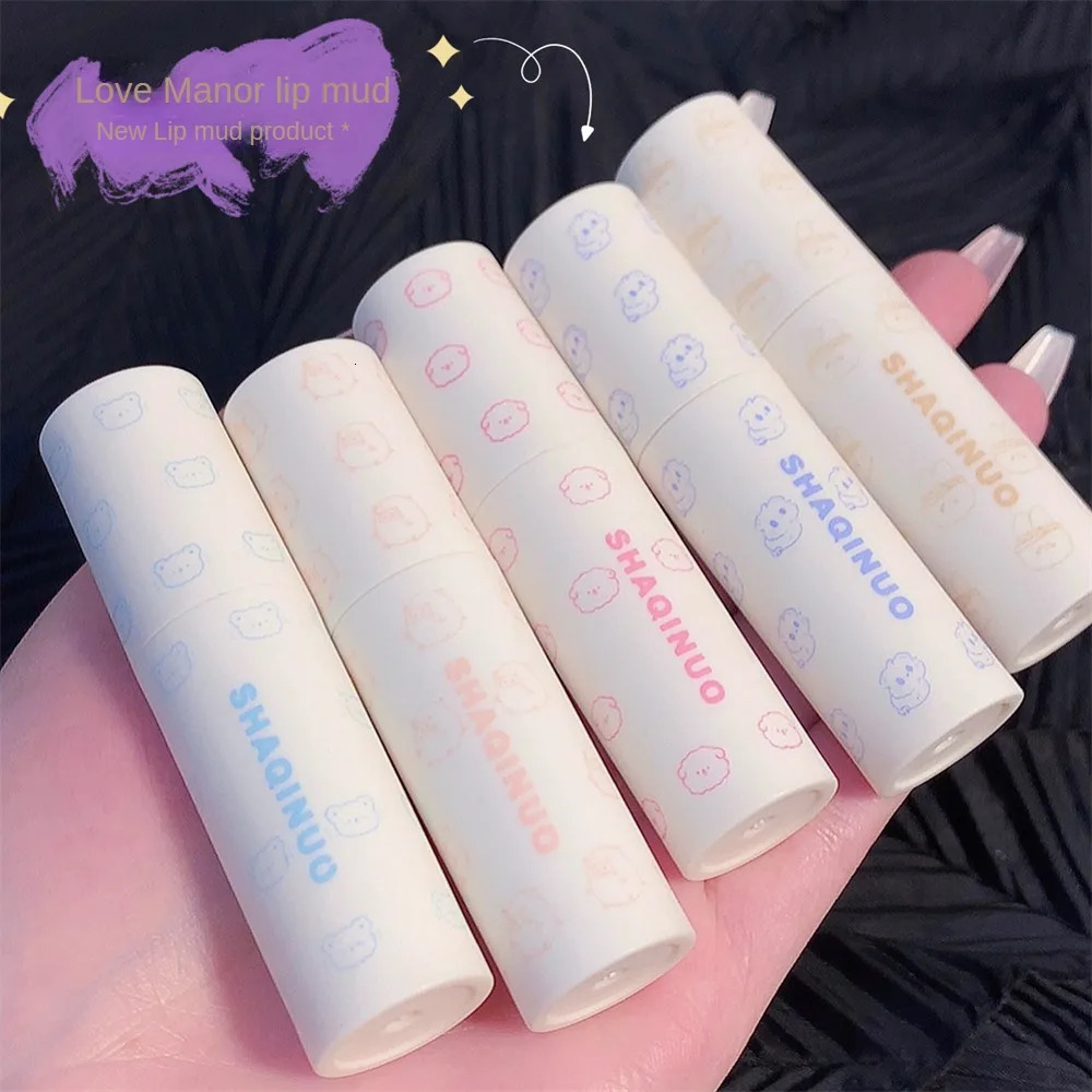 Milk Tube Peach Lip Gloss 6 Colors Nude Matte Lipstick Waterproof Long Lasting Women Red Lip Tint Mud Velvet Lip Glaze Cosmetics 240624