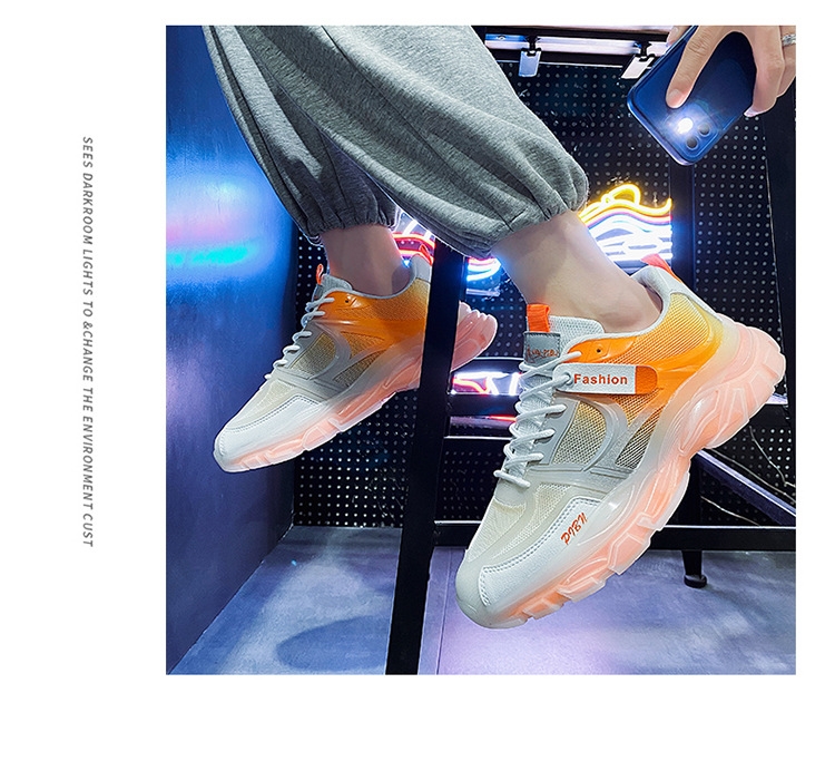 Version Ddmysports Korean Of The Trend Breathable Sports Running Academy Style Outdoor Casual Four Seasons Personality Gradient Daddy Shoes