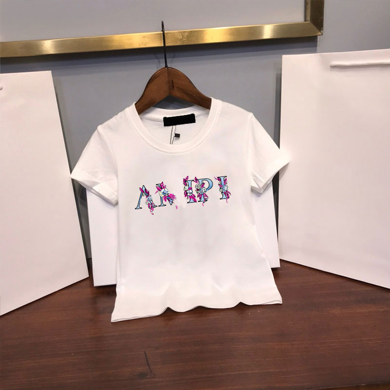 kid t shirt toddler tee top luxury brand kids designer clothes girl boy graphic tee summer baby Short sleeve 100% cotton child clothe CRD2406251-6