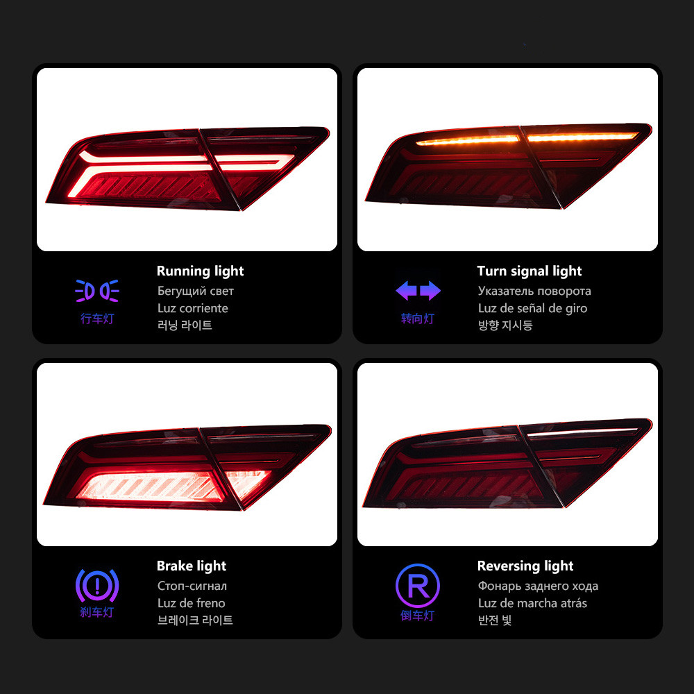 For Audi A7 Tail Lights 20 11-20 18 RS7 LED Taillight Assembly Rear Tail Stop Light Brake Lamp Dynamic Steering Light