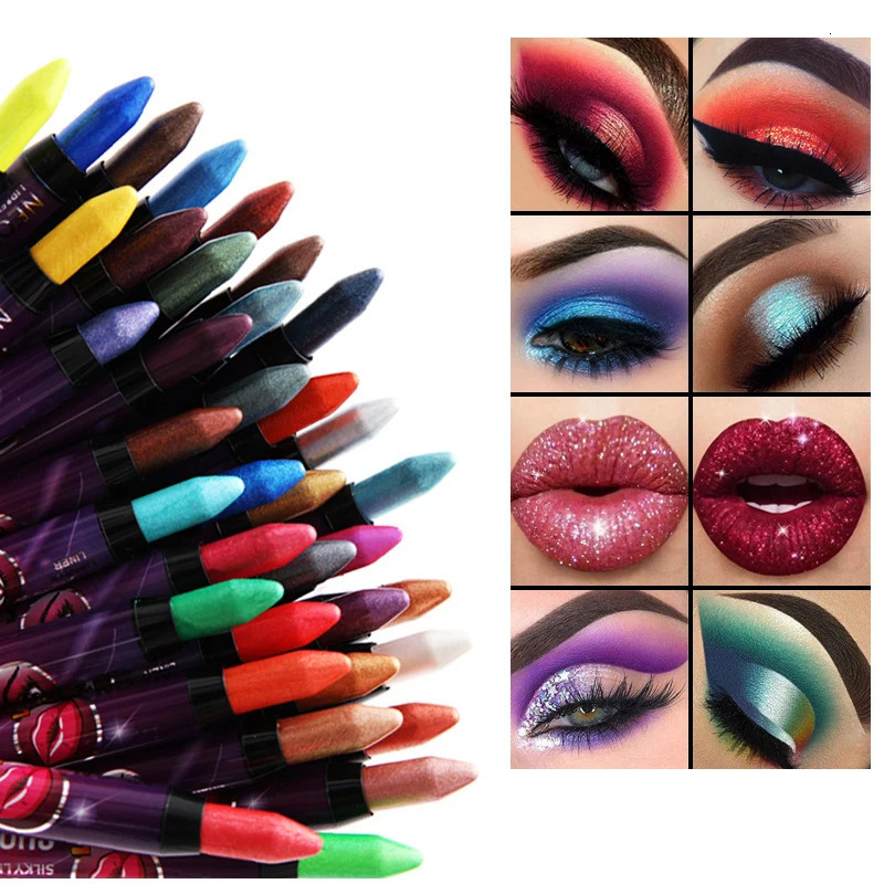 1PC Waterproof Eyeshadow Pen Long Lasting Glitter Shimmer Eye Shadow Matte Pearlescent Eyeshadow Pencil Stick Makeup 240624
