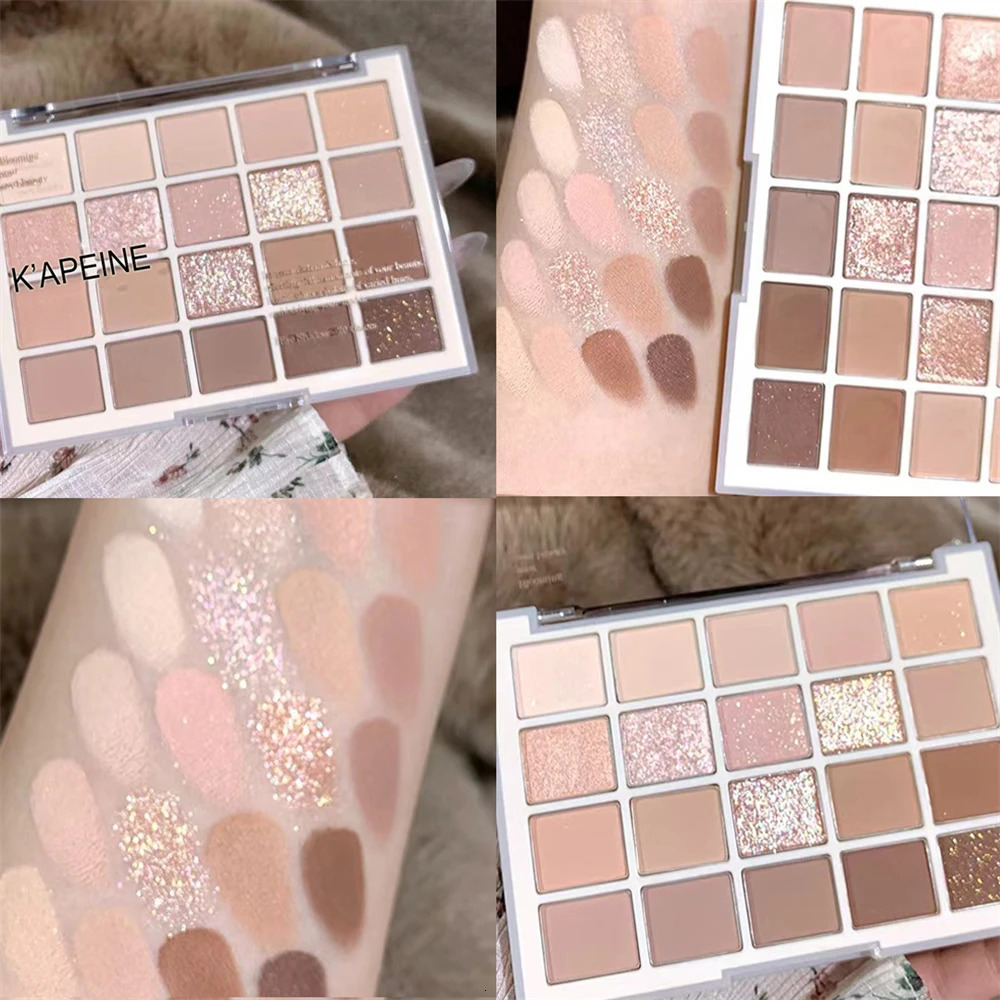 20 Colors Glitter Pink Rose Eye Shadow Palette Low Saturation Nude Matte Korean Makeup Cool and Warm Tone Brown Eyeshadow Makeup 240624