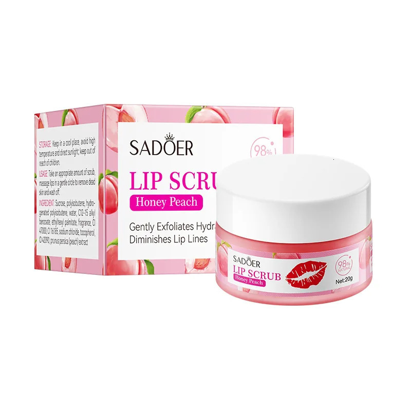 SADOER Fruit Lip Scrub Cream Lips Plumper Hydrating Nourishing Avocado Orange Strawberry Lip Mask Lipstick 240624