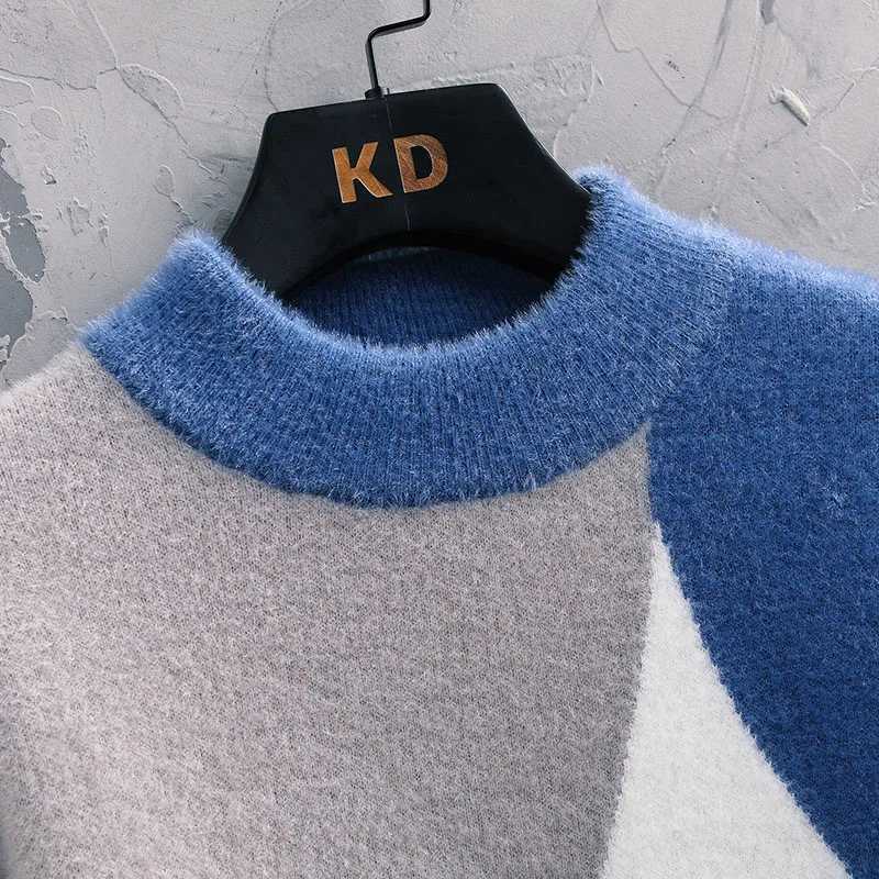 Men's Sweaters Autumn Winter O Neck Kint Pullovers Men Argyle Casaul Sweater Loose Knitted Fashion Strtwear Warm Pullover Sweaters Man Y240622GM7