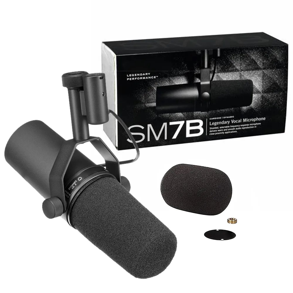 Top Quality SM7B Professional Cardioid Dynamic Microphone Studio Selectable Frequency Response Mic for Game TV Live Vocal Recording Performance Vs SM 7B SM7DB