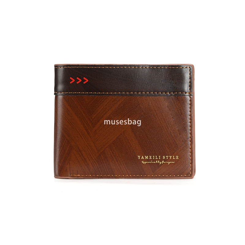 Fashionable men's high-end feeling classic retro wallet retro short and ultra-thin wallet practical handheld bag men's change bag card bag m