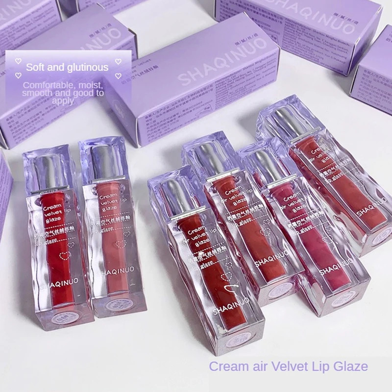 Milk Tube Peach Lip Gloss 6 Colors Nude Matte Lipstick Waterproof Long Lasting Women Red Lip Tint Mud Velvet Lip Glaze Cosmetics 240624